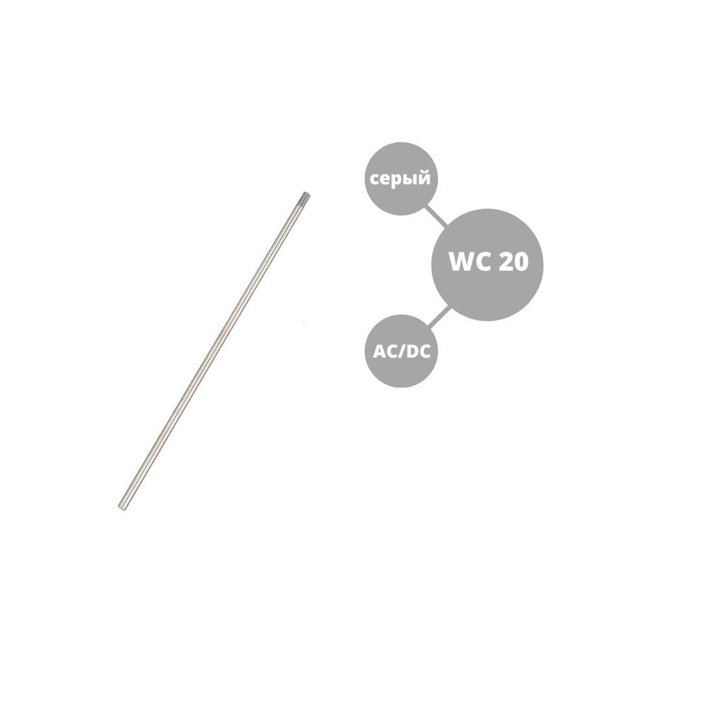 Вольфрамовый электрод WC-20 ГК СММ D 2 -175 мм (1 электрод) #1