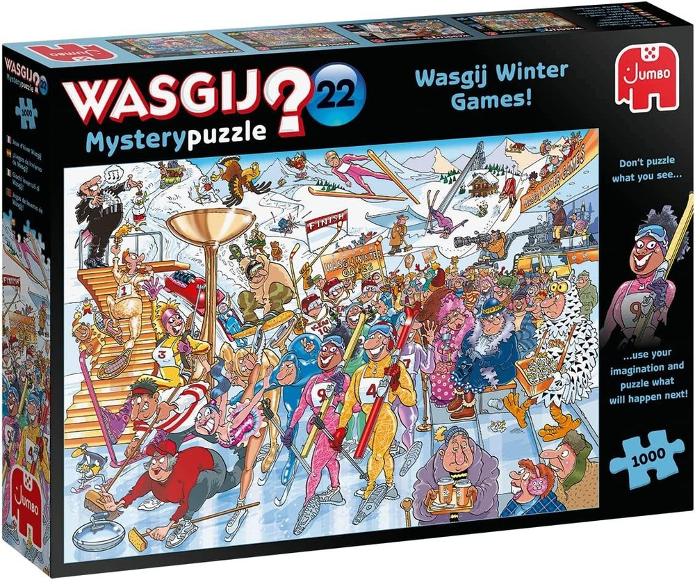 Пазл Jumbo 1000 деталей, элементов: Wasgij. Зимние игры (Wasgij Mystery) -  купить с доставкой по выгодным ценам в интернет-магазине OZON (755448731)