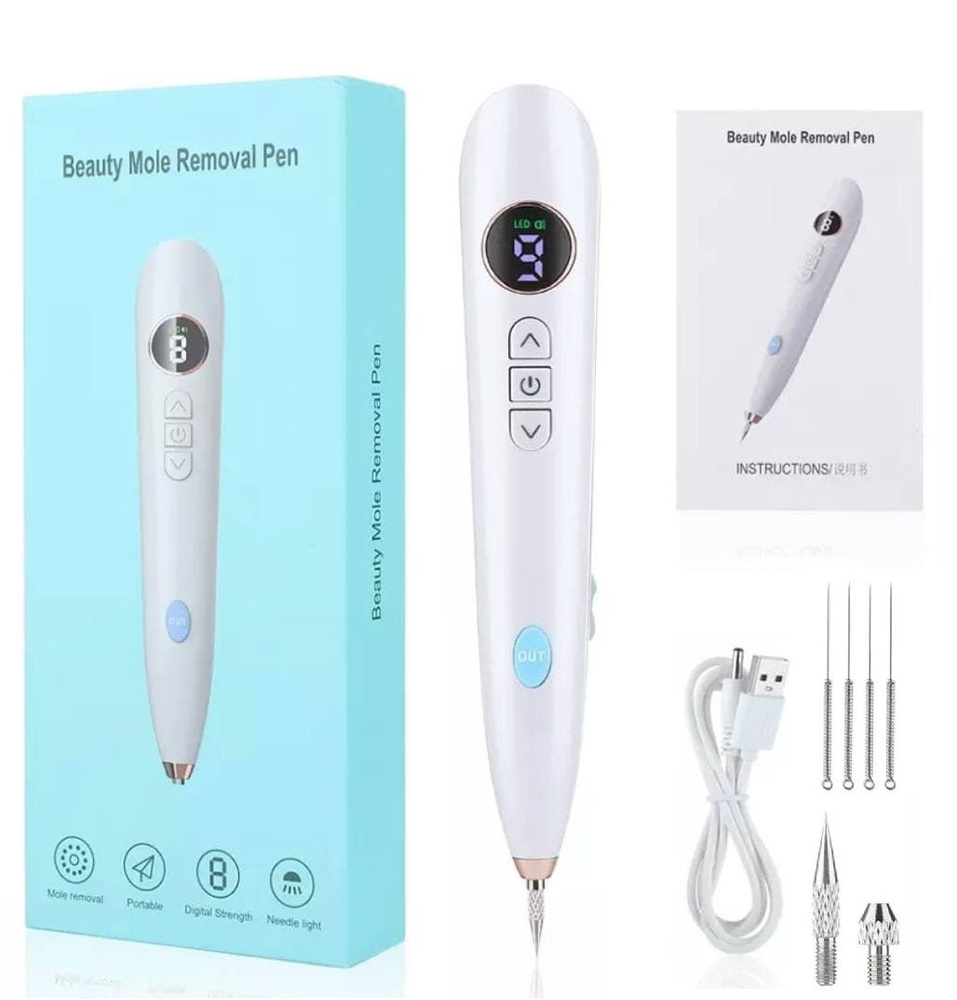 Косметологический аппарат Лазерная ручка коагулятор Mole Freckle Removal  Pen для удаления бородавок родинок и папиллом с электронным дисплеем