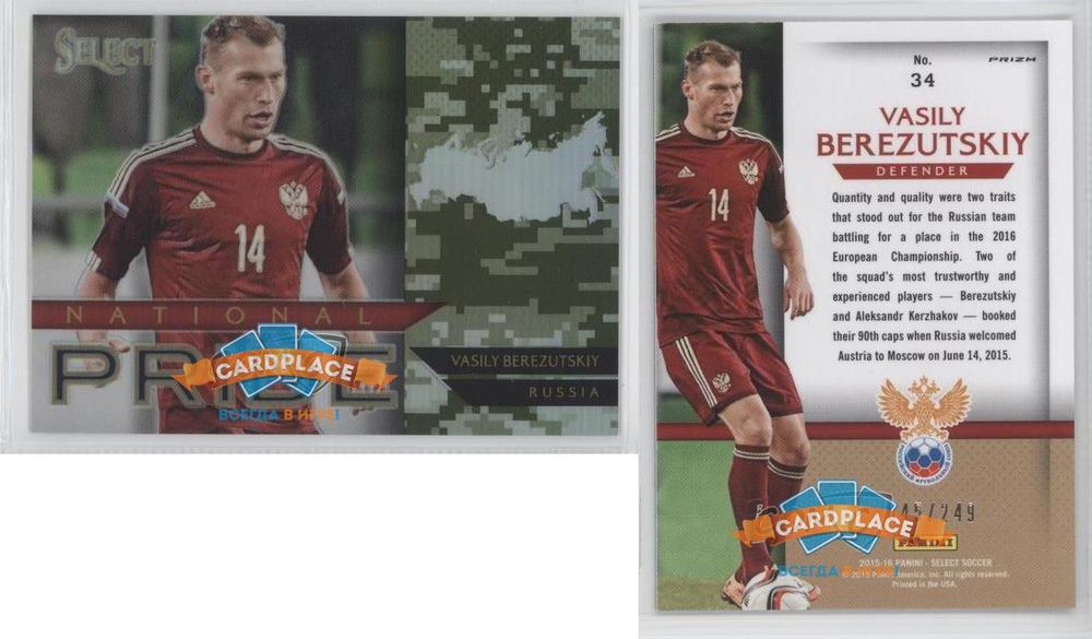 Panini Select National Pride 2015-16 Camo - #34 Василий Березуцкий #1