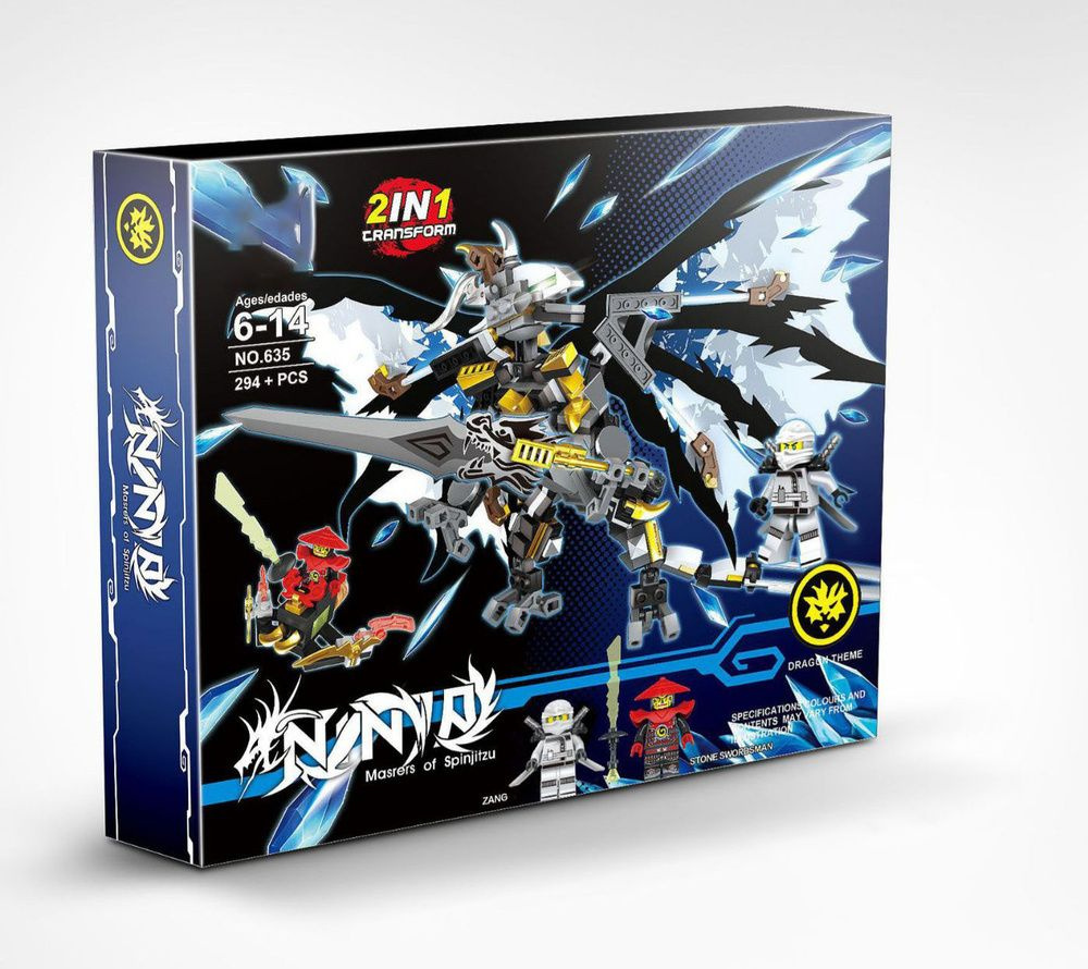 Конструктор Ниндзяго Ninjago ДРАКОН 2в1, 294 деталей. Дракон-робот Ninja,  переливающаяся подарочная упаковка - купить с доставкой по выгодным ценам в  интернет-магазине OZON (789753607)