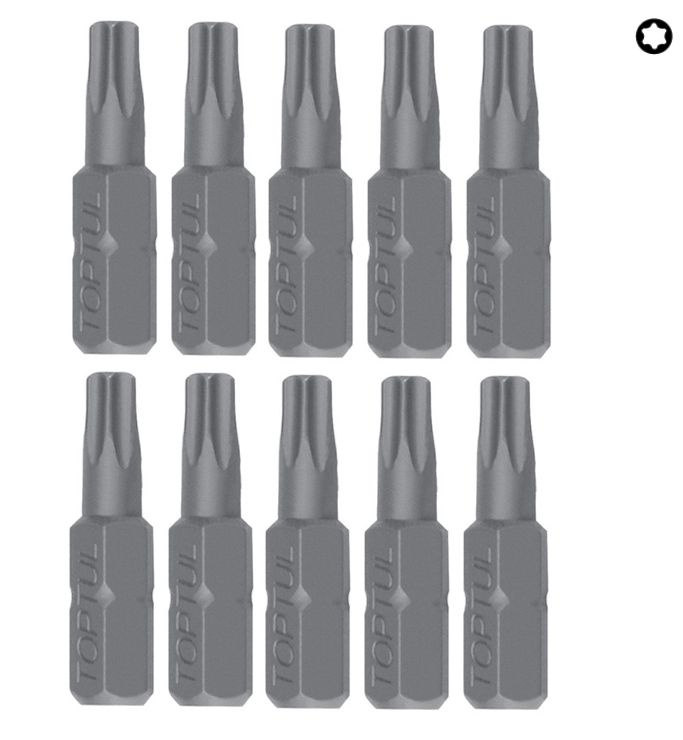 Биты для шуруповерта 5/16" L-30мм звездочка TORX T40 профессиональные FSEA1040 TOPTUL (10 штук)  #1