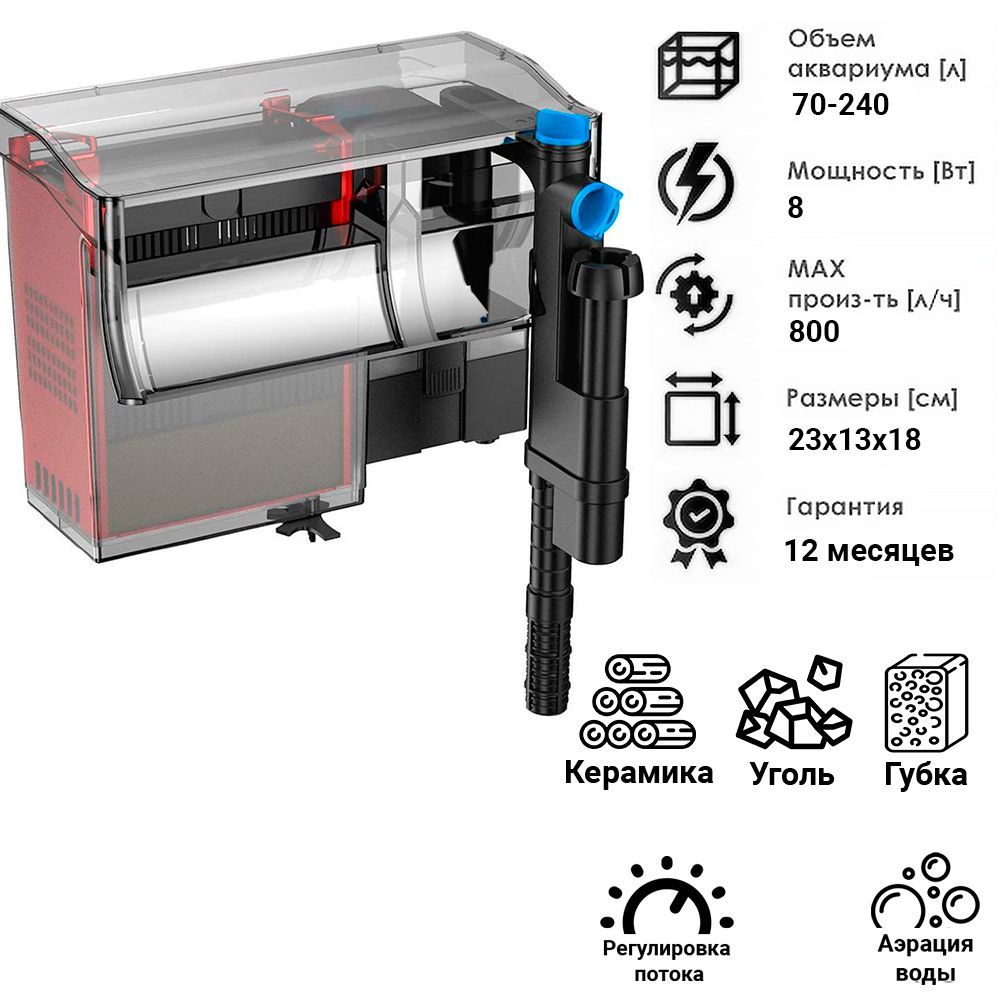 Фильтр-водопад навесной Boyu WF-2035 для аквариума объемом до 100 л
