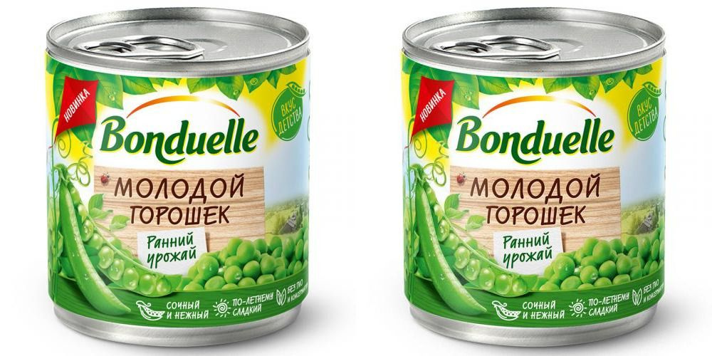 Bonduelle Овощные консервы Горошек зеленый молодой, 200 г, 2 шт  #1