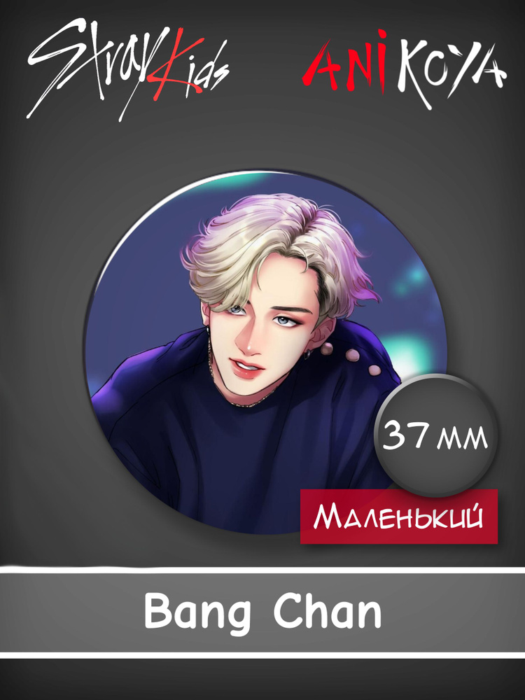 Значки к-pop Стрей Кидс / Stray Kids BangChan 37 мм AniKoya мерч #1