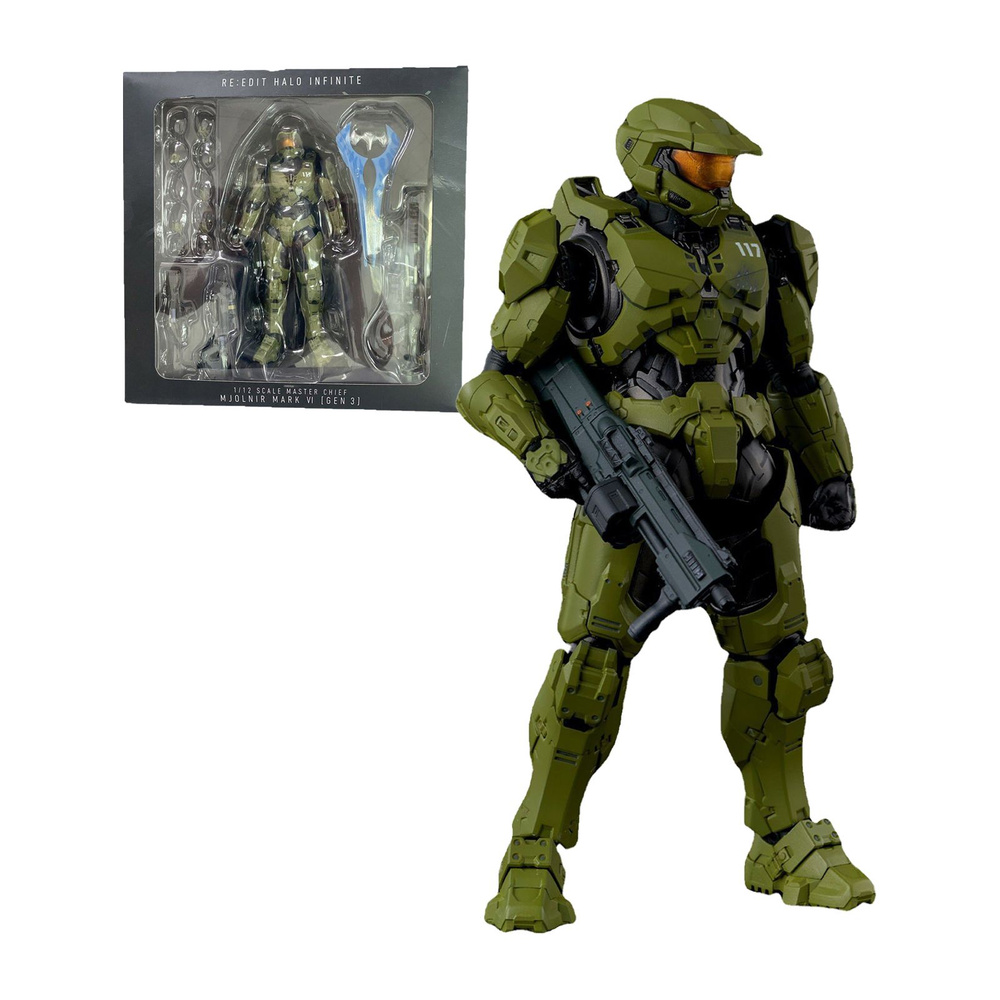 1/12 Фигурка игра Halo Master Chief - Джон-117 Мастер-главный старшина 18см  - купить с доставкой по выгодным ценам в интернет-магазине OZON (1188270833)