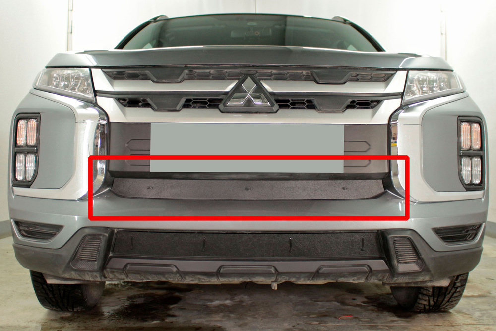 Зимняя заглушка радиатора на стяжке середина Mitsubishi ASX (2020-н.в ...