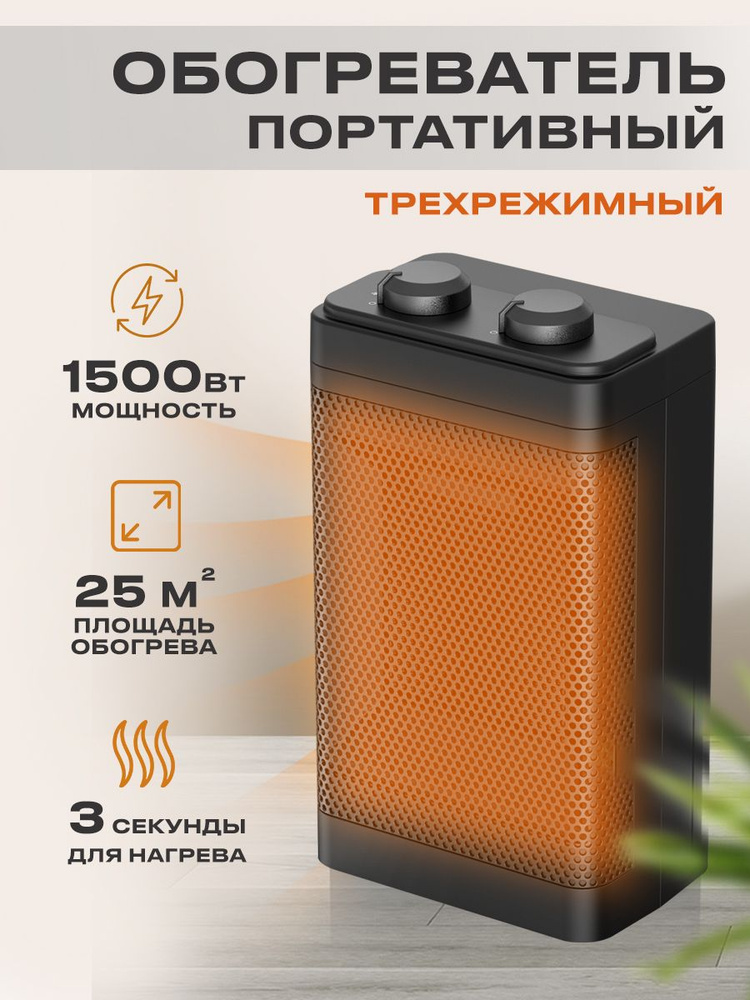 Электрический керамический обогреватель 3 режима работы 5/750/1500W  #1