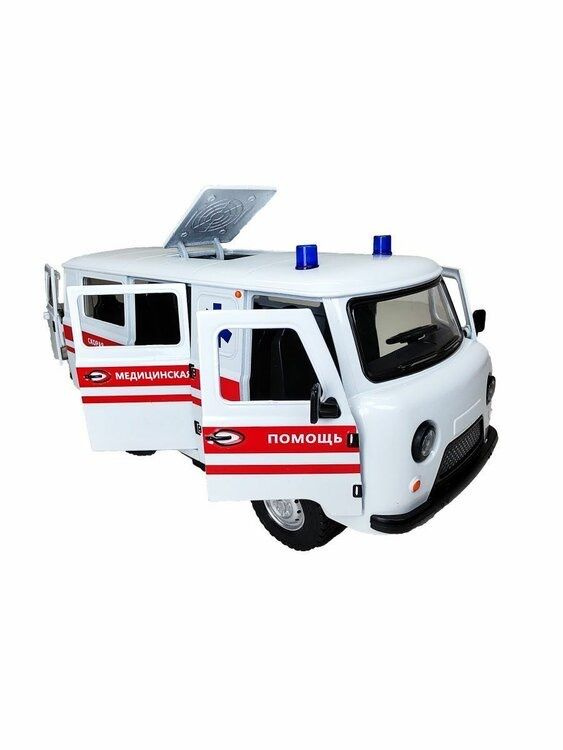Коллекционная модель УАЗ-452 Скорая Помощь Буханка 1:24 (металл,свет ...