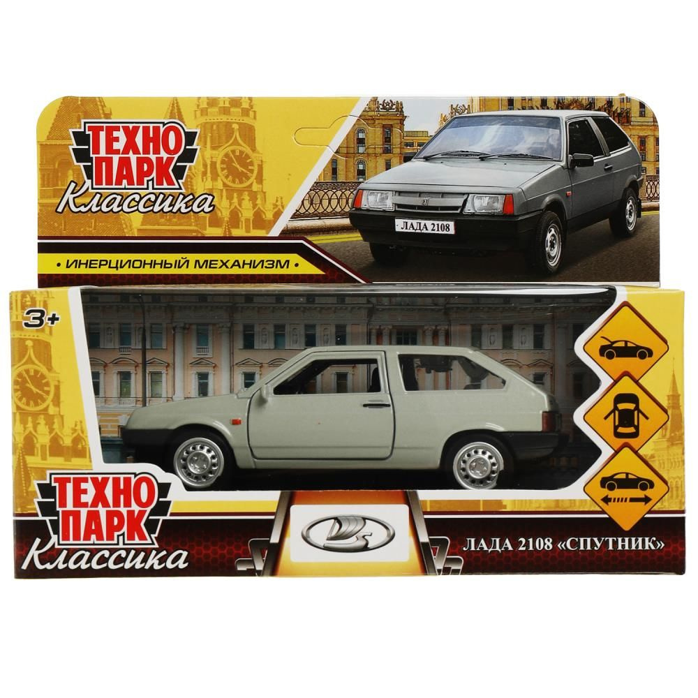 Машина Lada-2108 Спутник 12 см серебристая металл инерция Технопарк  2108-12-SR - купить с доставкой по выгодным ценам в интернет-магазине OZON  (1025199688)