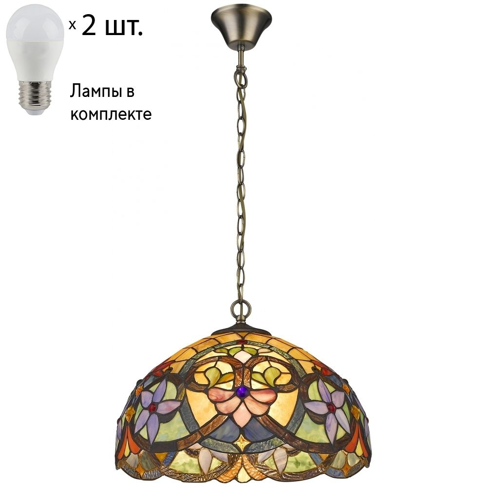 Светильник тиффани. Подвесной светильник с лампочками Velante 818-806-02Lamps E27 P45  #1