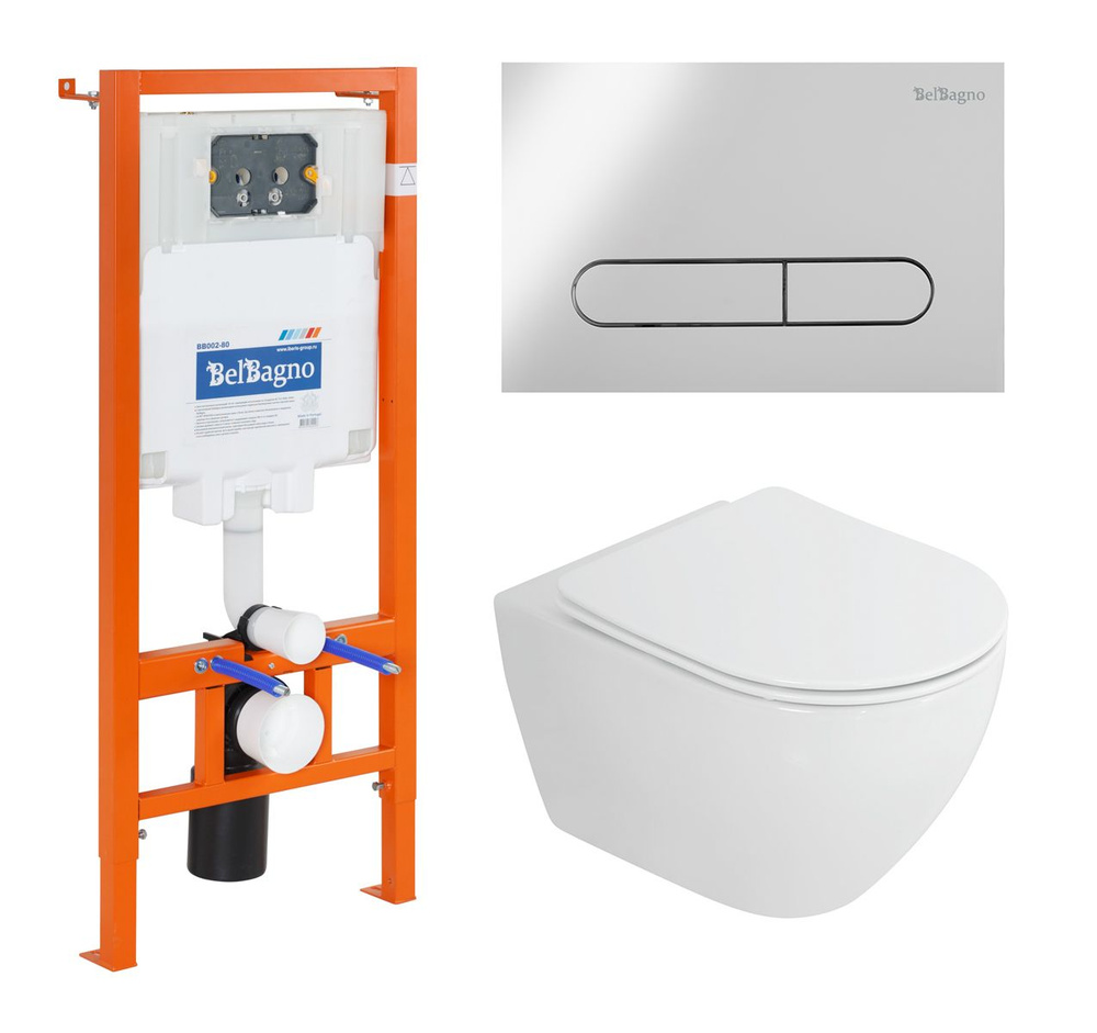 Комплект 4 в 1: унитаз Cezares STYLUS-TOR CZR-6601-TH-TOR с сиденьем и ...