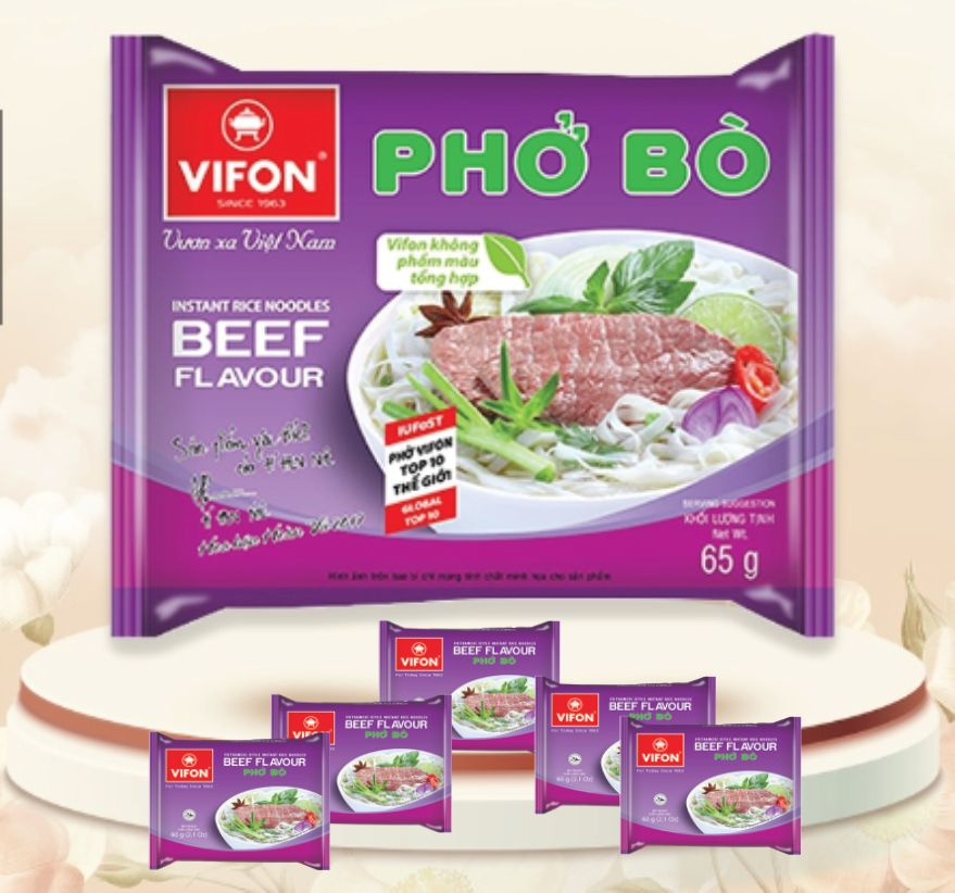 Лапша быстрого приготовления Pho Bo - Фо Бо со вкусом говядины, 5 шт. по 60г VIFON Вьетнам  #1