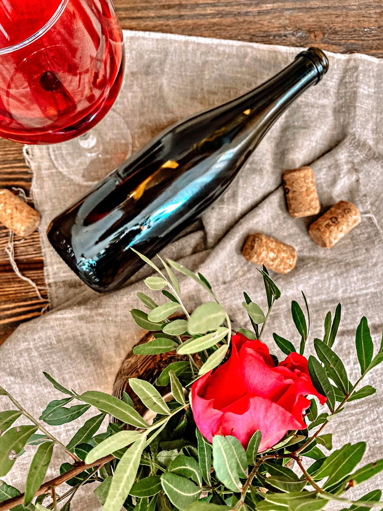 Бутылка 0,75л "Шампань-Крю-2" стекло оливковый 4шт, Бутылка для вина ...