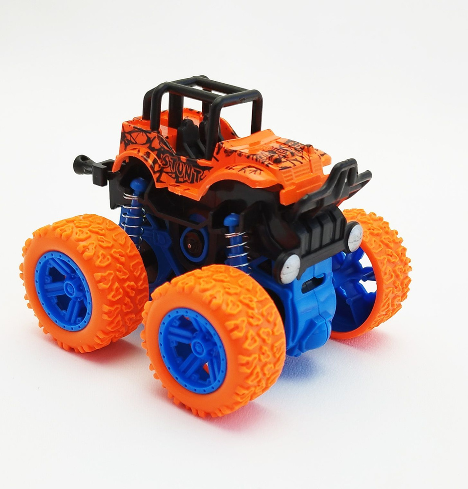 Инерционная машинка Монстр трак каскадер, цвет оранжевый / Игрушечная ...