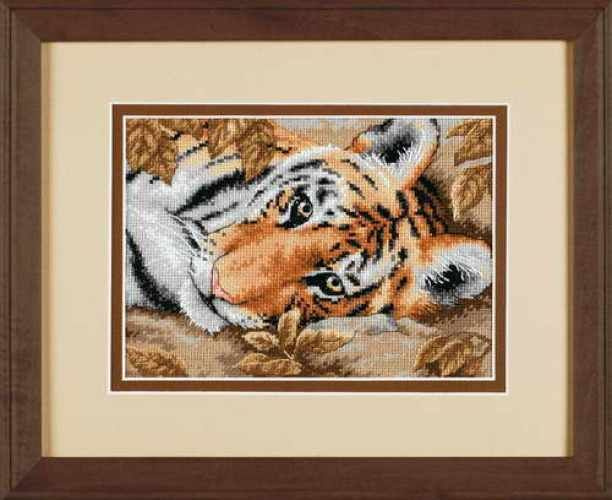 Набор для вышивки Dimensions "65056-DMS Притягательный тигр" / Счетный крест / Животные, Тигры и львы #1