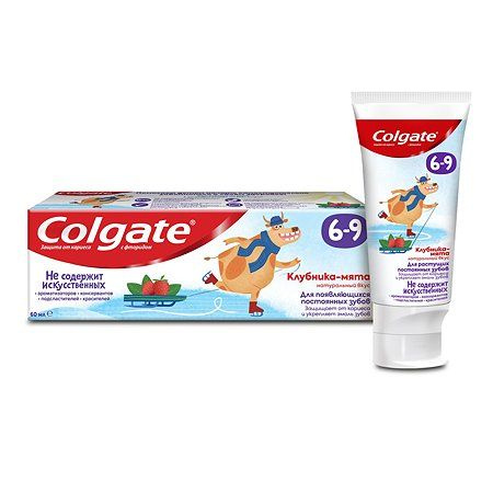 Зубная паста Colgate для детей от 6-9 лет, вкус Клубники и Мяты, 60 мл  #1