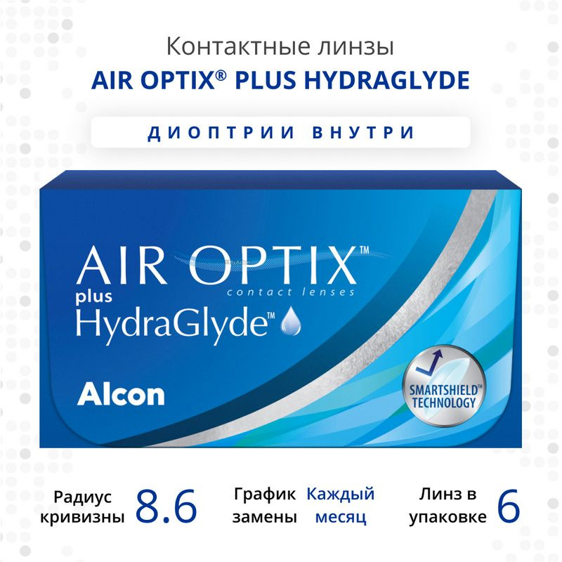 Контактные линзы Air Optix plus HydraGlyde, Ежемесячные, +4.25 / 14 / 8.6, 6 шт.  #1