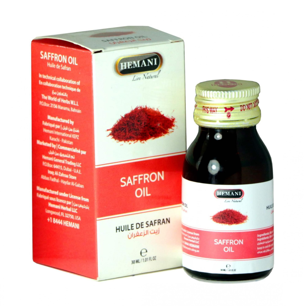 Масло шафрана Индийское, натуральное без ГМО (saffron oil) Hemani ...