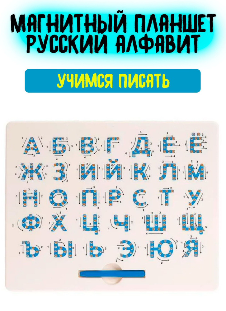 Трафарет пластиковый Русский алфавит с завитками, 21х31 см, Трафарет-Дизайн