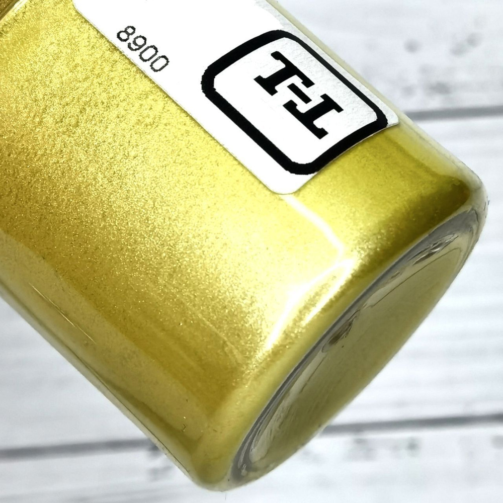 Перламутровый пигмент 8900 - Жёлтый мерцающий металлик краситель сухой 10-100 мкм для творчества, рукоделия, #1
