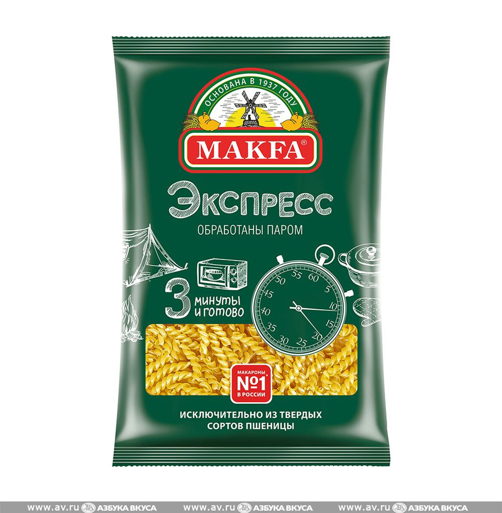 Изделия макаронные Экспресс спиральки, Макфа , 400 г, Россия - купить с ...