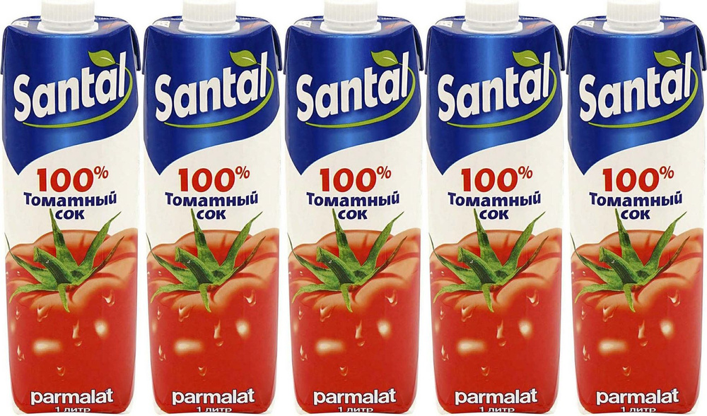 Сок Santal томатный 100%, комплект: 5 упаковок по 1 л #1