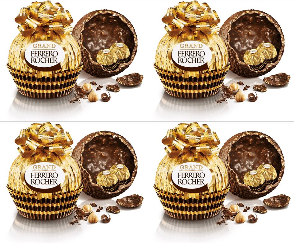 Шоколадные конфеты Ferrero Rocher Grand, комплект: 4 упаковки по 125 г ...