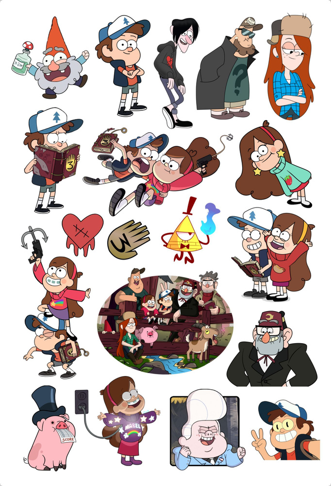 Гравити фолз наклейки стикеры Gravity Falls - купить с доставкой по ...