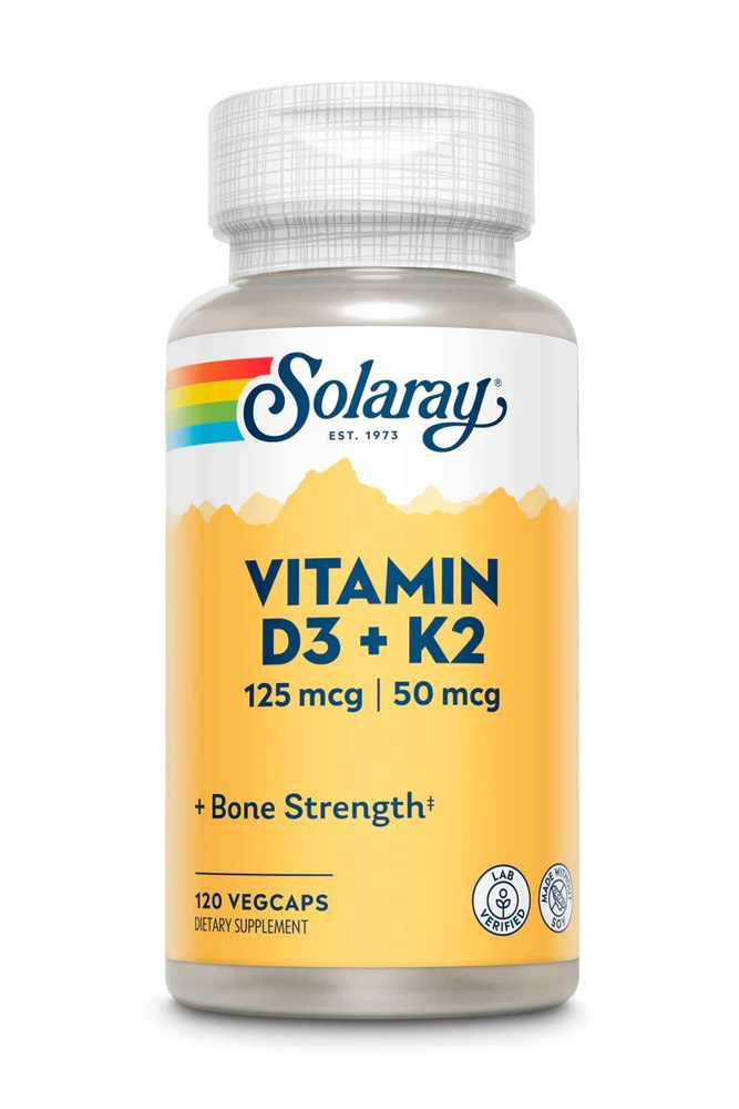Solaray Products Vitamin D3 + K2, Д3 + К2, 120 капсул - купить с ...