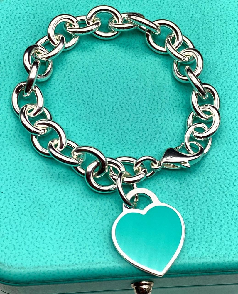 Браслет в стиле Tiffany с сердечком - купить с доставкой по выгодным ценам в интернет-магазине OZON (929213740)