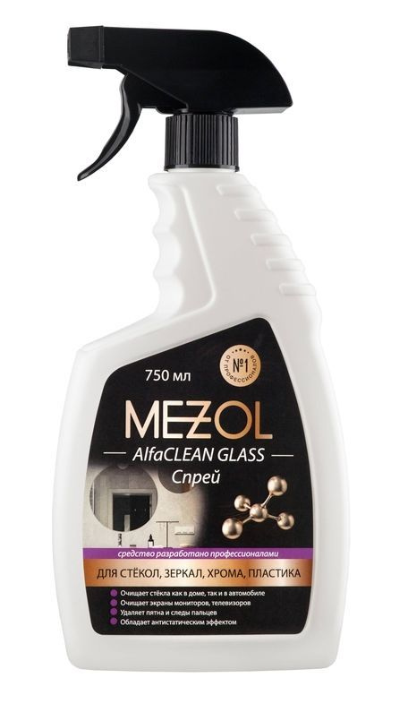 Средство Mezol AlfaCLEAN Glass для мытья стекол, зеркал, хрома, пластика, с антистатическим эффектом, #1