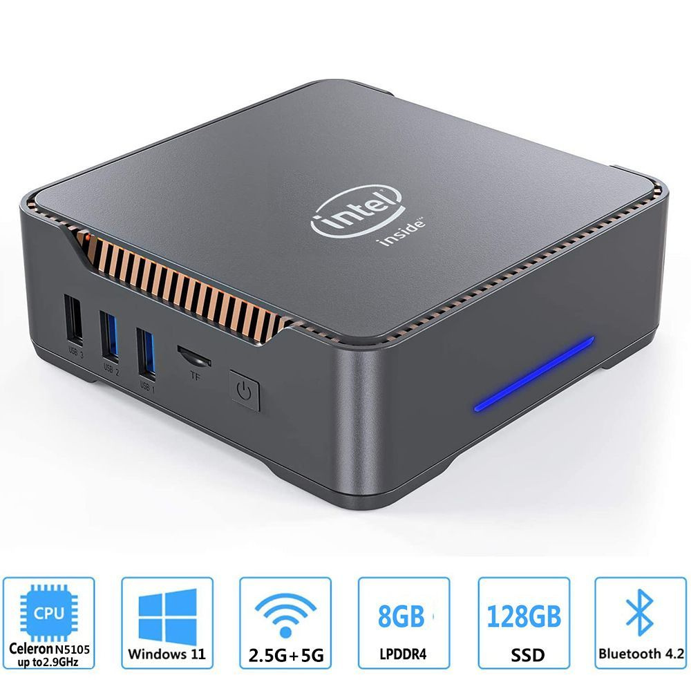 Мини-ПК (Intel Celeron N5105, RAM 32 ГБ, SSD 1024 ГБ, Intel UHD