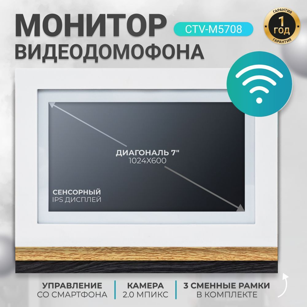 Видеодомофон CTV CTV-M5708 Image, 1024x600 купить по низким ценам в  интернет-магазине OZON (791808053)