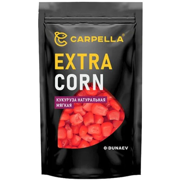 Кукуруза для рыбалки Carpella EXTRA CORN красная КЛУБНИКА 100 гр / Рыболовные насадки на карпа / Карпфишинг #1