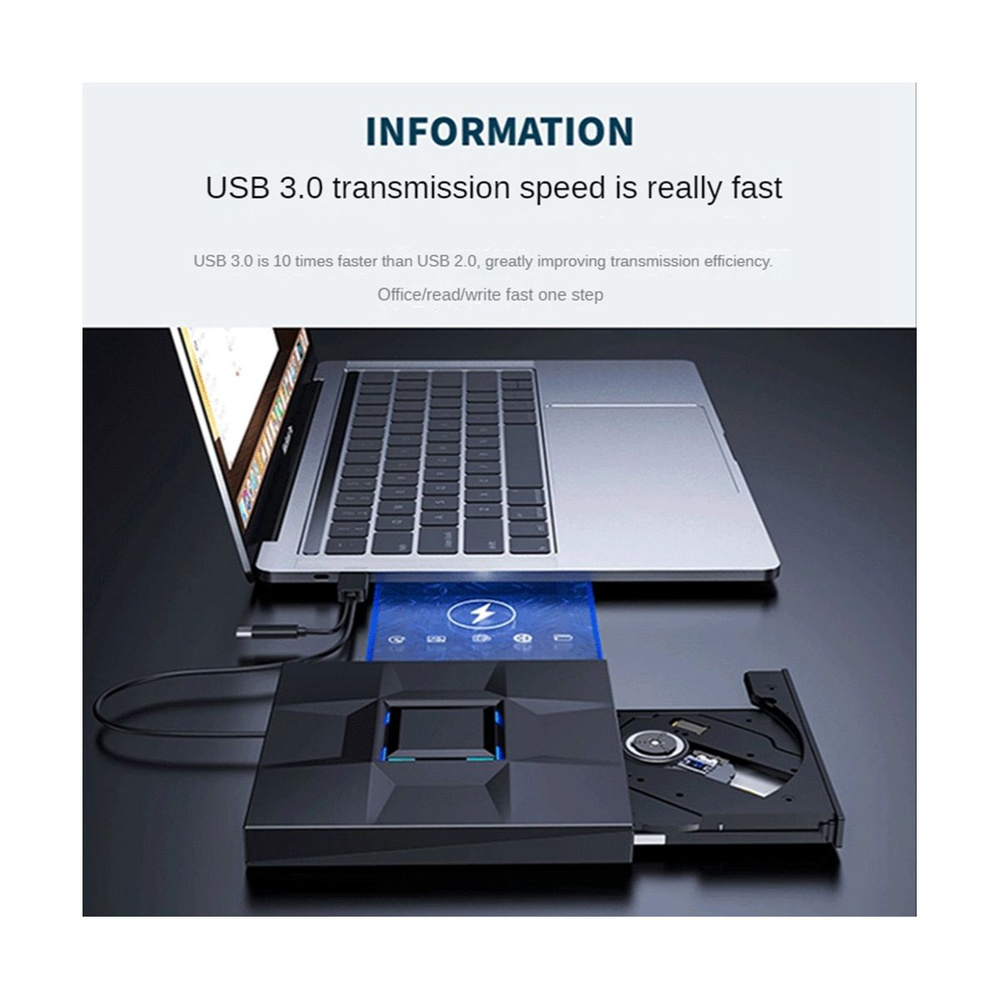 USB 3.0 Type-C Портативный привод CD DVD+/-RW Оптический привод DVD ...