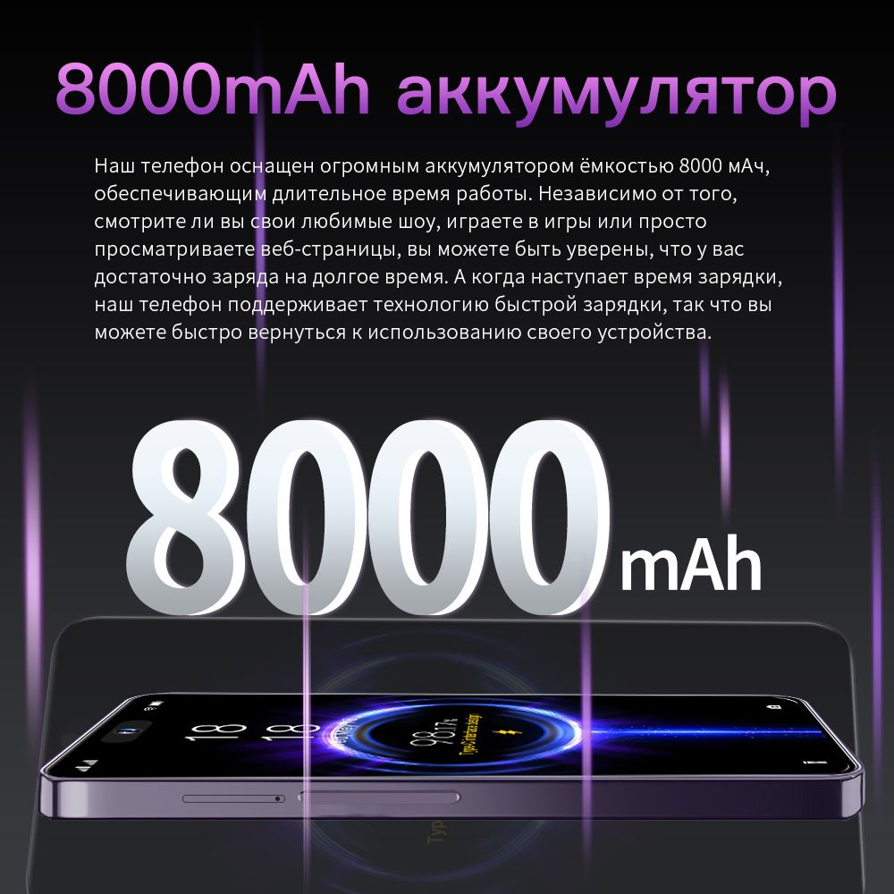 REALPOCO Смартфон Официальный флагманский магазин Global Edition i14 Promax  7.3 дюйм OTG смартфоны 16/1 ТБ, серебристый, белый