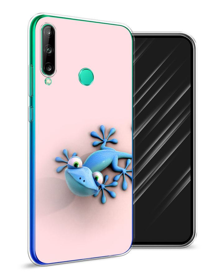 Силиконовый чехол на Honor 9C/Huawei P40 Lite E/Y7p / Хонор 9C/Хуавей P40 Lite E - "Голубая ящерка"  #1