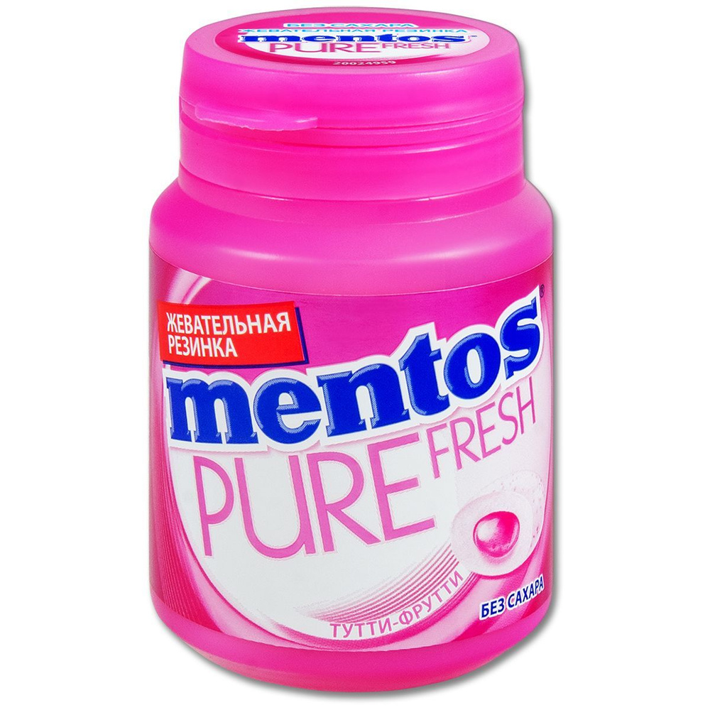 Жевательная резинка Mentos Pure Fresh Тутти-Фрутти, без сахара, в банке, 54 г, 1 шт.  #1