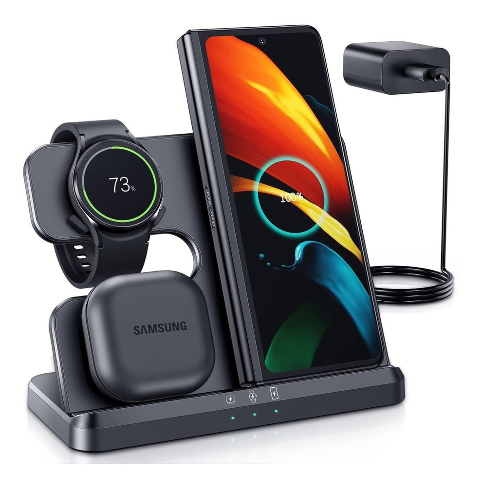 Samsung Z Fold 4/3 Galaxy S23 ultra Watch 5/4 Buds Беспроводное зарядное  устройство