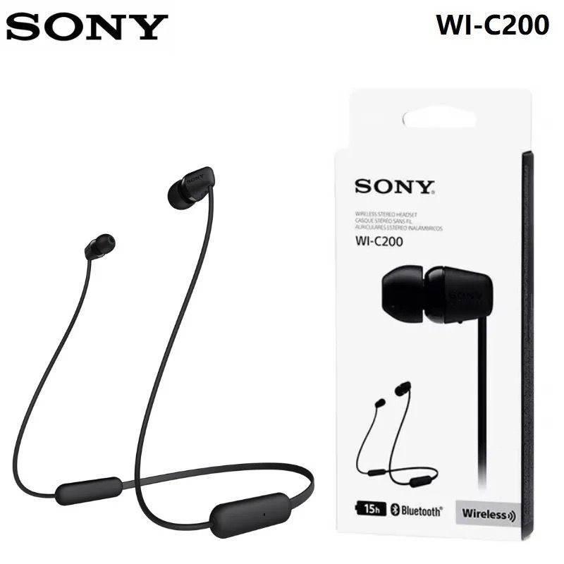 Sony Наушники беспроводные с микрофоном Sony WI-C200, USB Type-C, черный  #1