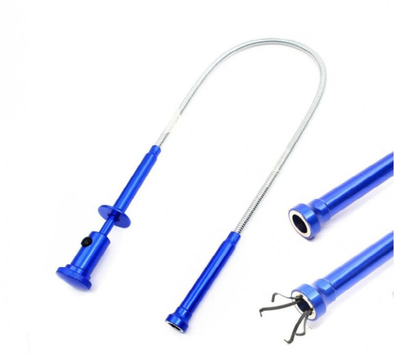 Щуп захват для предметов, магнитный гибкий с фонарем, металл, 600мм ...