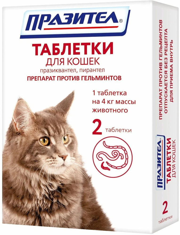 Таблетки Празител для кошек от круглых и ленточных глистов 2 таб. - купить  с доставкой по выгодным ценам в интернет-магазине OZON (1050682479)