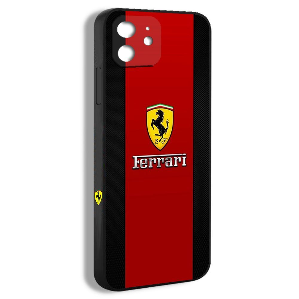 чехол для смартфона Подходит для iPhone 12 Pro Max Ferrari автомобиль  роскошный логотип красный рисунок FEB15 - купить с доставкой по выгодным  ценам в интернет-магазине OZON (927813325)