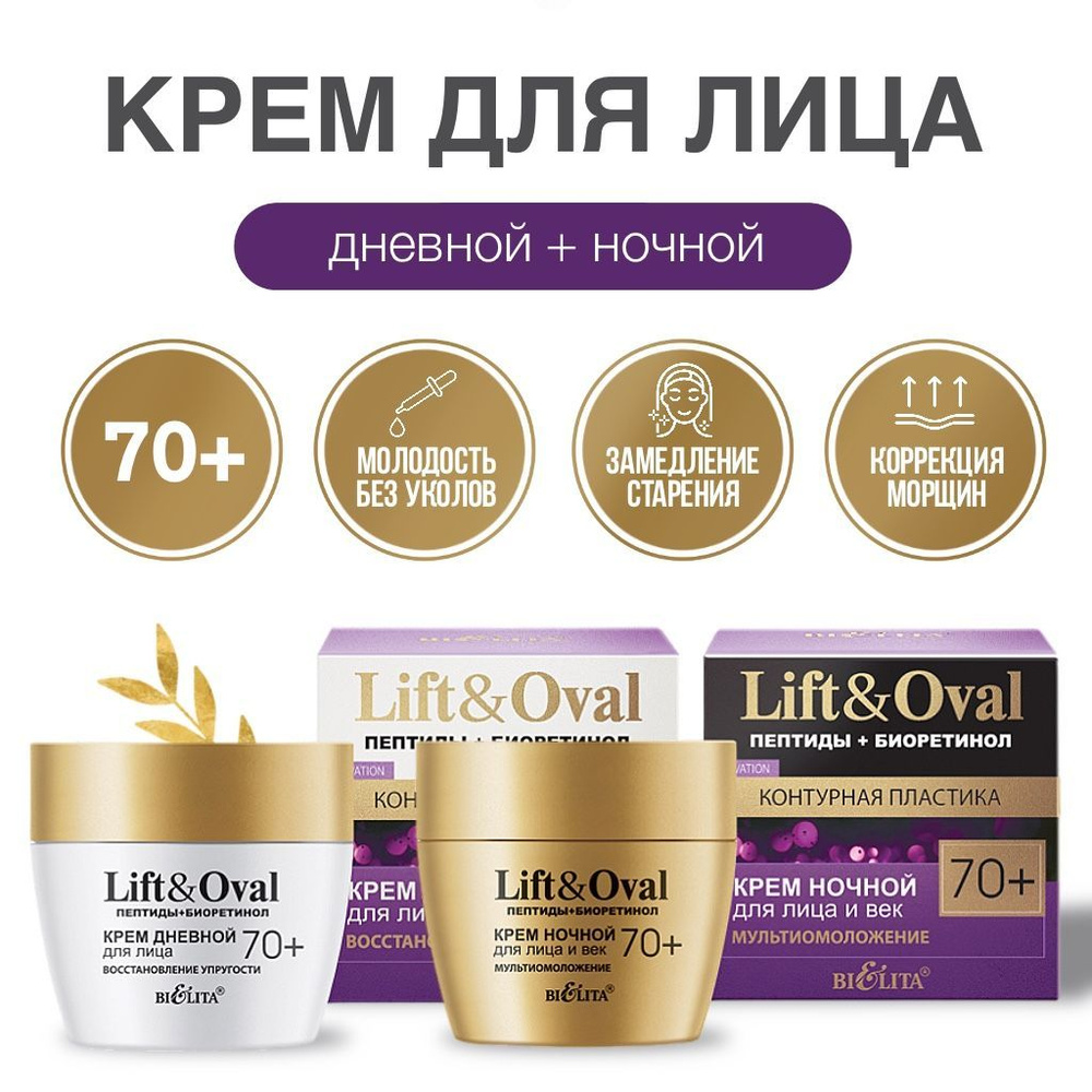 Белита крем для лица Lift&Oval 70+ дневной и ночной - купить с ...