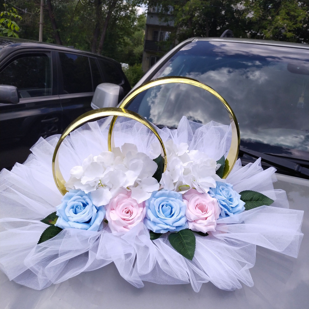 Свадебные кольца на машину — для декора крыши
