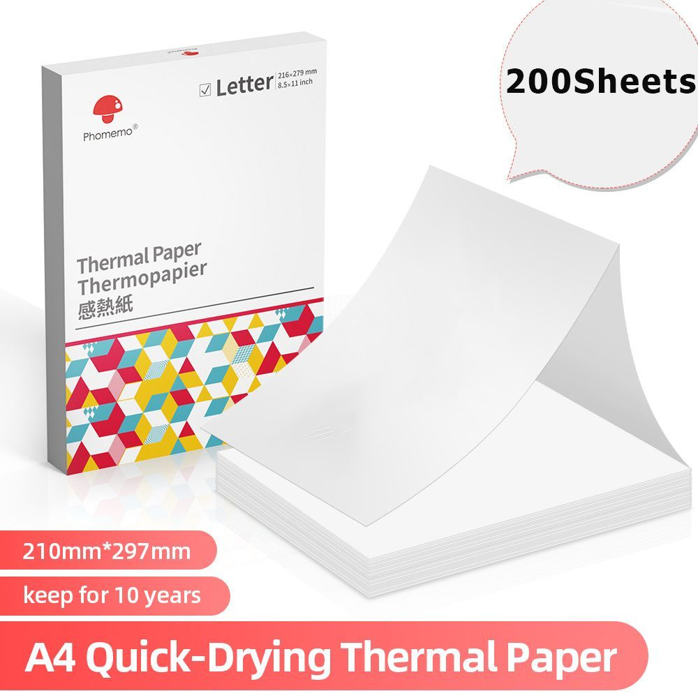 Бумага для термопечати A4 для термопринтера Phomemo M08F купить по ...