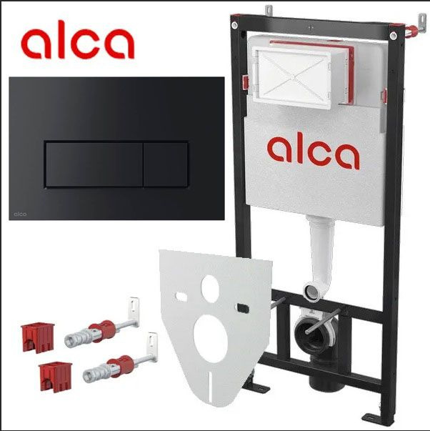 Alcaplast Set 4v1 для установки унитаза и панель смыва черная матовая AM101/1120-4:1 RU M578-0001  #1