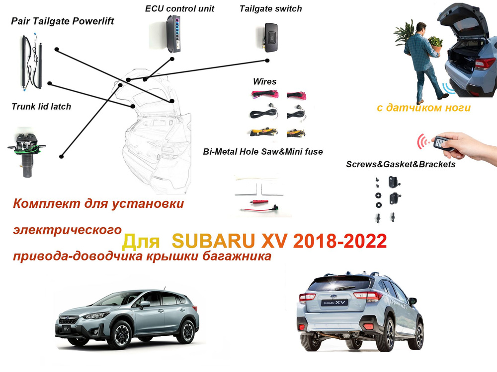 Электропривод багажника для SUBARU XV 2018-2022 с датчиком ноги  #1