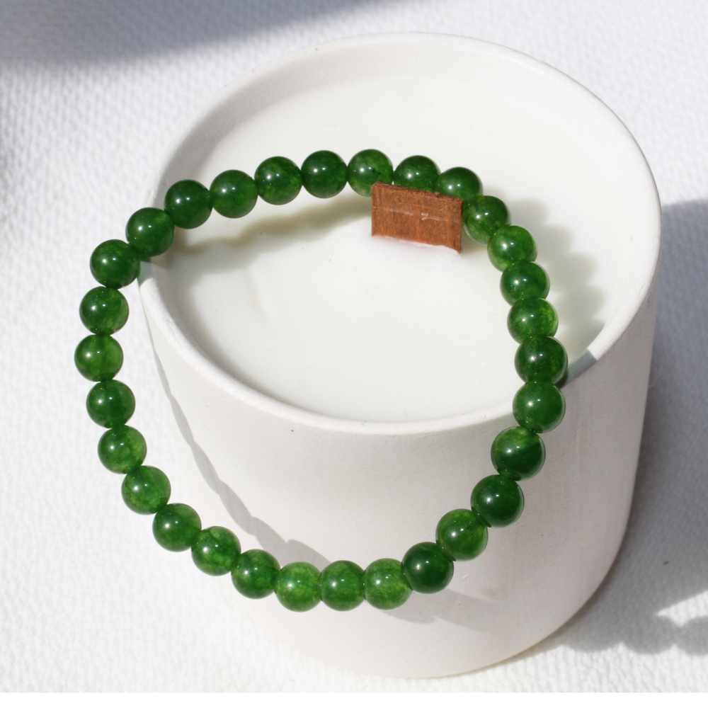 Браслет из натурального камня Халцедон (зеленый) 6 мм, размер 16см - купитьс доставкой по выгодным ценам в интернет-магазине OZON (1100008337)